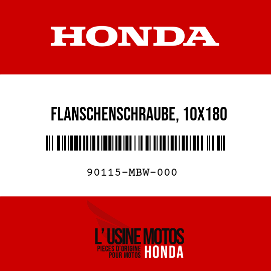 image de 90115-MBW-000 FLANSCHENSCHRAUBE, 10X180