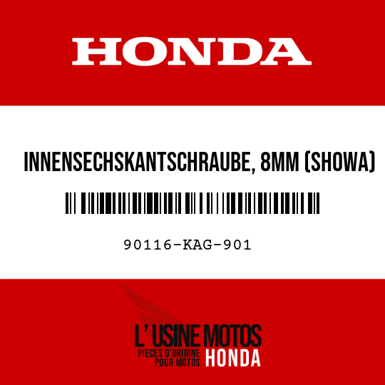 image de 90116-KAG-901 INNENSECHSKANTSCHRAUBE, 8MM (SHOWA)