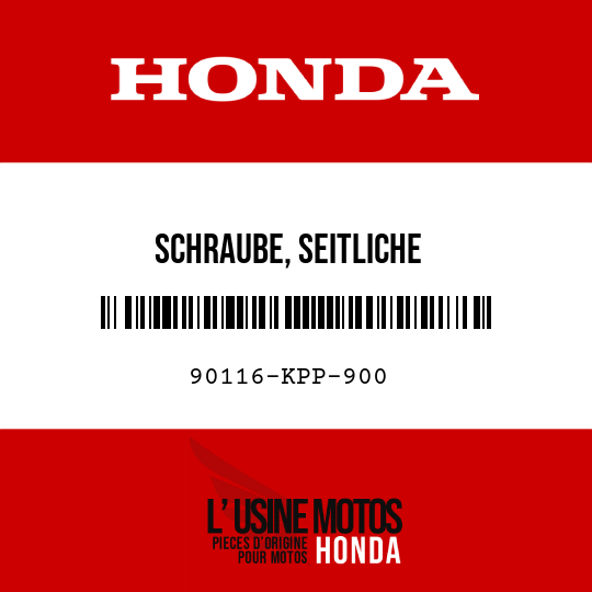 image de 90116-KPP-900 SCHRAUBE, SEITLICHE WINDLAUFANBRINGUNG