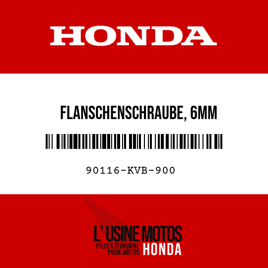 image de 90116-KVB-900 FLANSCHENSCHRAUBE, 6MM