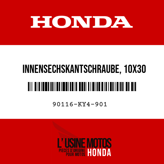 image de 90116-KY4-901 INNENSECHSKANTSCHRAUBE, 10X30