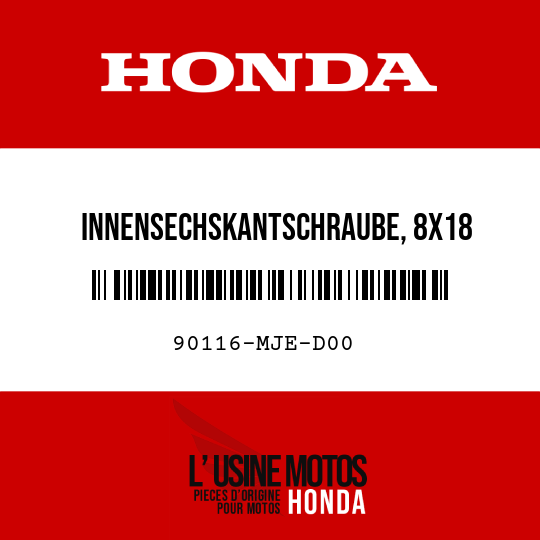 image de 90116-MJE-D00 INNENSECHSKANTSCHRAUBE, 8X18