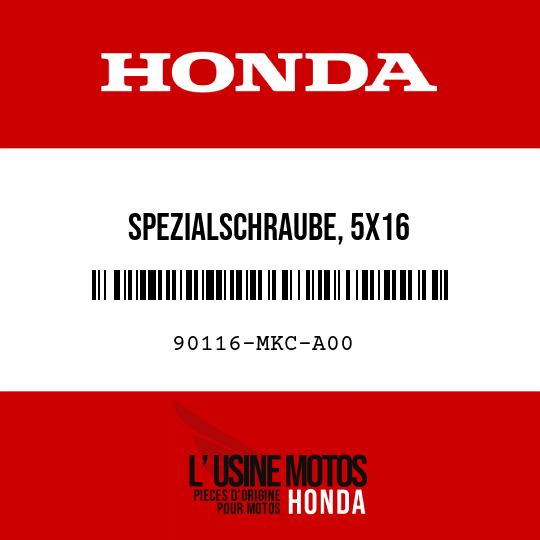 image de 90116-MKC-A00 SPEZIALSCHRAUBE, 5X16