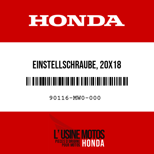 image de 90116-MW0-000 EINSTELLSCHRAUBE, 20X18