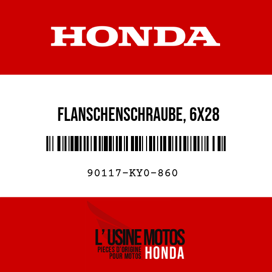 image de 90117-KY0-860 FLANSCHENSCHRAUBE, 6X28