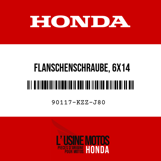 image de 90117-KZZ-J80 FLANSCHENSCHRAUBE, 6X14