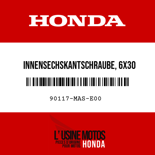 image de 90117-MAS-E00 INNENSECHSKANTSCHRAUBE, 6X30