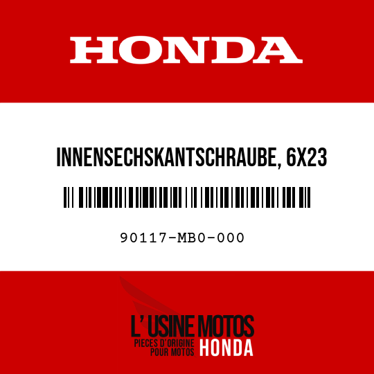 image de 90117-MB0-000 INNENSECHSKANTSCHRAUBE, 6X23