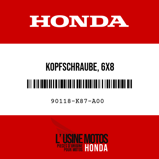 image de 90118-K87-A00 KOPFSCHRAUBE, 6X8