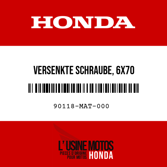 image de 90118-MAT-000 VERSENKTE SCHRAUBE, 6X70