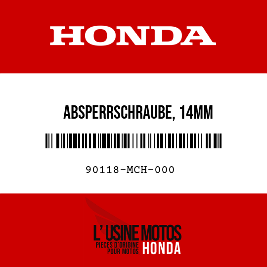 image de 90118-MCH-000 ABSPERRSCHRAUBE, 14MM