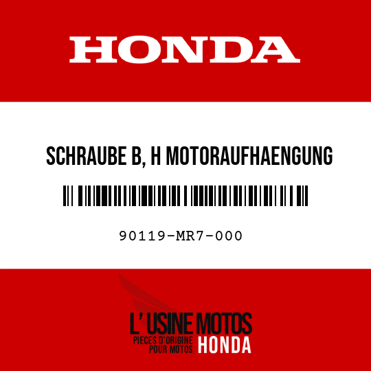 image de 90119-MR7-000 SCHRAUBE B, H MOTORAUFHAENGUNG UNTEN