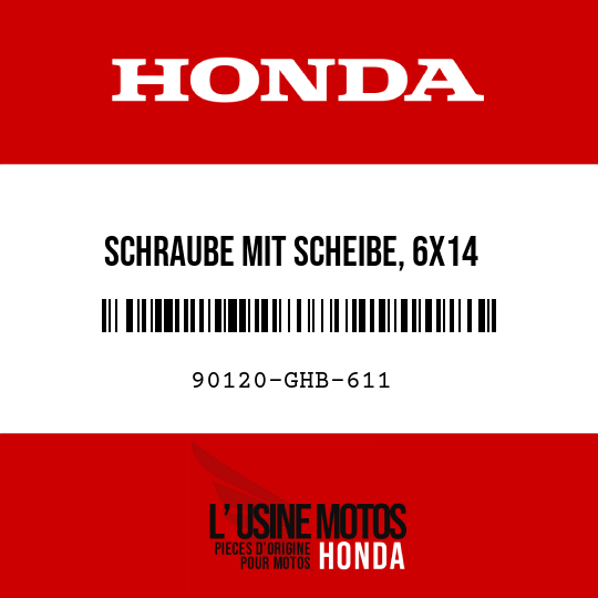 image de 90120-GHB-611 SCHRAUBE MIT SCHEIBE, 6X14