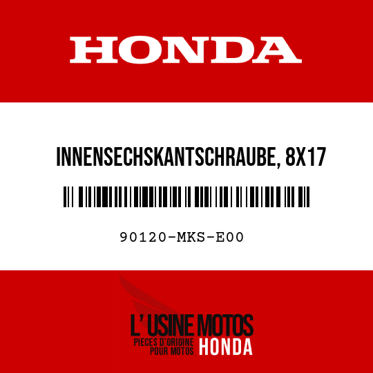 image de 90120-MKS-E00 INNENSECHSKANTSCHRAUBE, 8X17