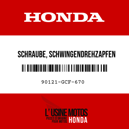 image de 90121-GCF-670 SCHRAUBE, SCHWINGENDREHZAPFEN
