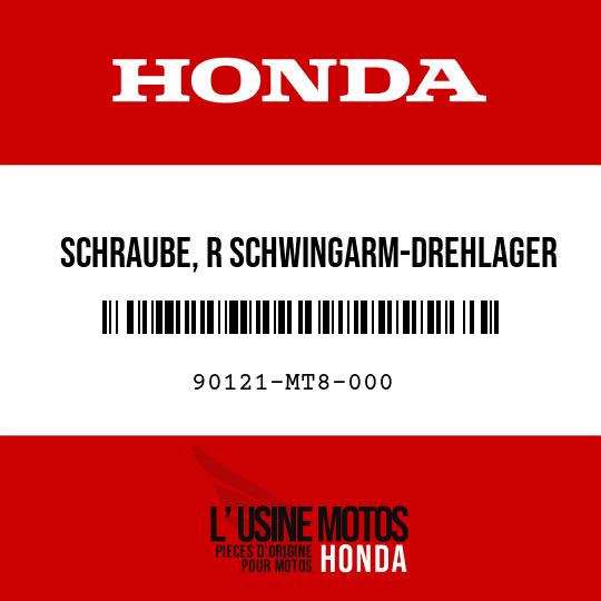 image de 90121-MT8-000 SCHRAUBE, R SCHWINGARM-DREHLAGER