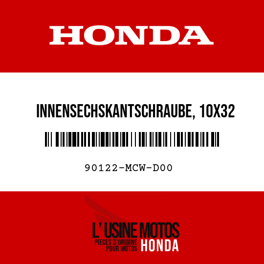 image de 90122-MCW-D00 INNENSECHSKANTSCHRAUBE, 10X32