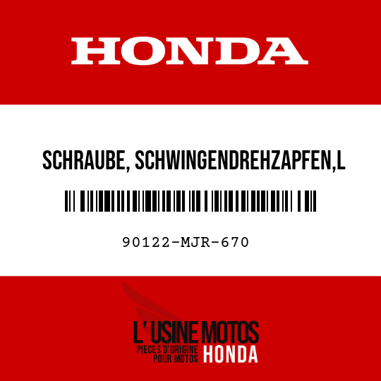 image de 90122-MJR-670 SCHRAUBE, SCHWINGENDREHZAPFEN,L
