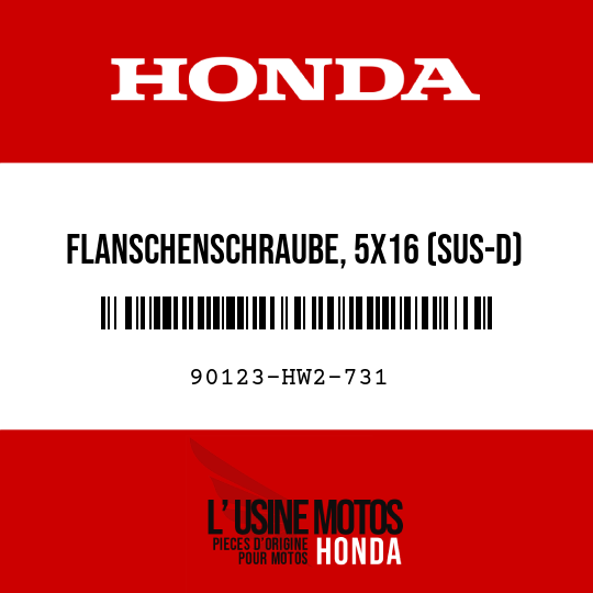 image de 90123-HW2-731 FLANSCHENSCHRAUBE, 5X16 (SUS-D)