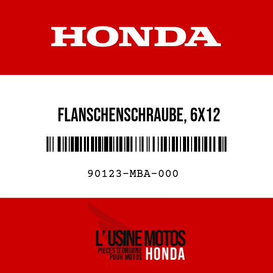 image de 90123-MBA-000 FLANSCHENSCHRAUBE, 6X12