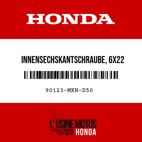 image de 90123-MKN-D50 INNENSECHSKANTSCHRAUBE, 6X22