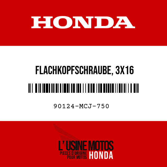 image de 90124-MCJ-750 FLACHKOPFSCHRAUBE, 3X16