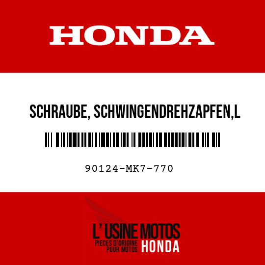 image de 90124-MK7-770 SCHRAUBE, SCHWINGENDREHZAPFEN,L