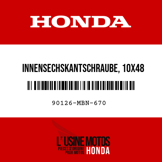 image de 90126-MBN-670 INNENSECHSKANTSCHRAUBE, 10X48