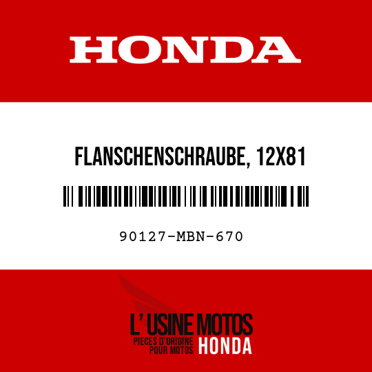 image de 90127-MBN-670 FLANSCHENSCHRAUBE, 12X81
