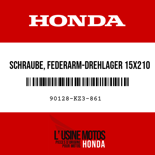 image de 90128-KZ3-861 SCHRAUBE, FEDERARM-DREHLAGER 15X210