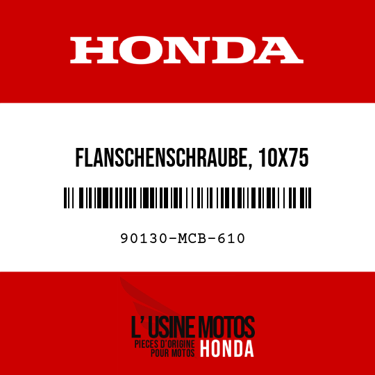 image de 90130-MCB-610 FLANSCHENSCHRAUBE, 10X75