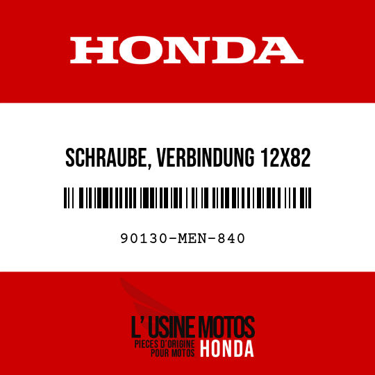 image de 90130-MEN-840 SCHRAUBE, VERBINDUNG 12X82