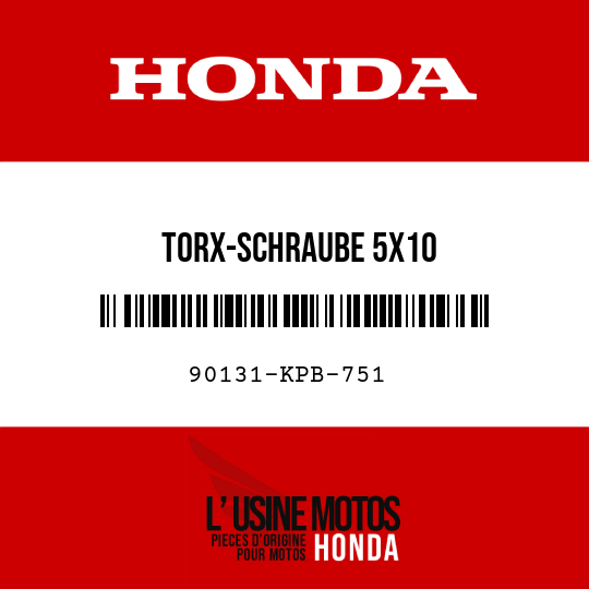 image de 90131-KPB-751 TORX-SCHRAUBE 5X10