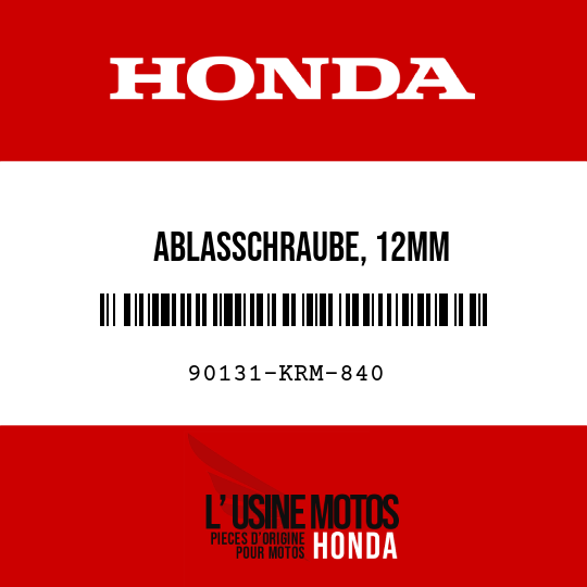 image de 90131-KRM-840 ABLASSCHRAUBE, 12MM