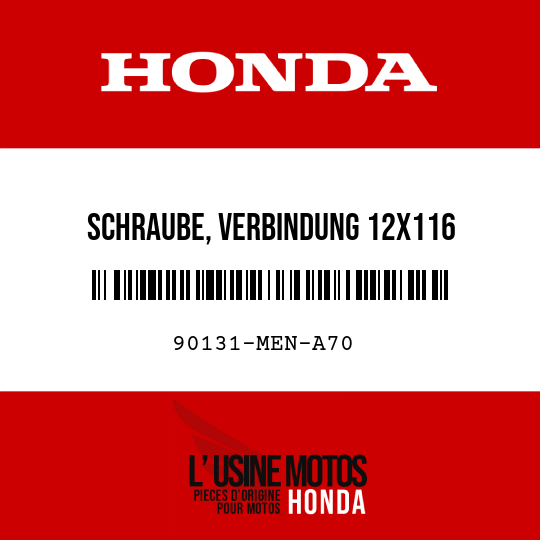 image de 90131-MEN-A70 SCHRAUBE, VERBINDUNG 12X116