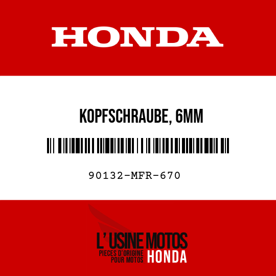 image de 90132-MFR-670 KOPFSCHRAUBE, 6MM