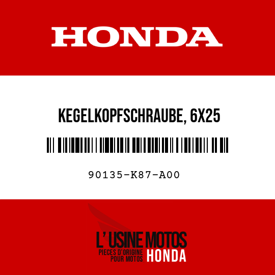 image de 90135-K87-A00 KEGELKOPFSCHRAUBE, 6X25