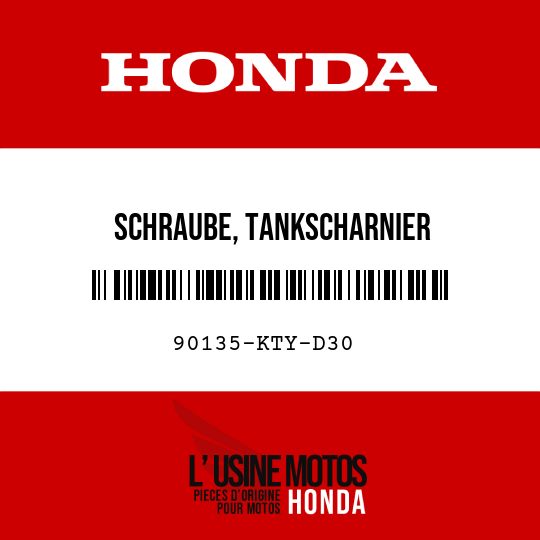 image de 90135-KTY-D30 SCHRAUBE, TANKSCHARNIER