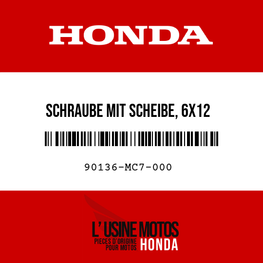 image de 90136-MC7-000 SCHRAUBE MIT SCHEIBE, 6X12
