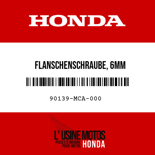 image de 90139-MCA-000 FLANSCHENSCHRAUBE, 6MM