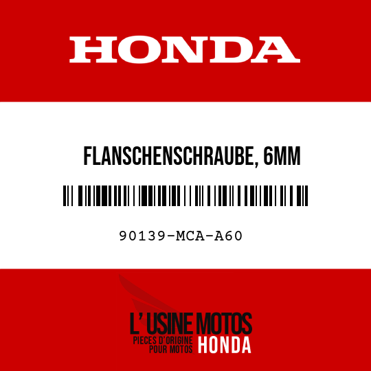 image de 90139-MCA-A60 FLANSCHENSCHRAUBE, 6MM