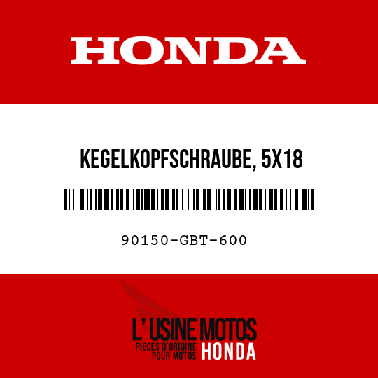 image de 90150-GBT-600 KEGELKOPFSCHRAUBE, 5X18