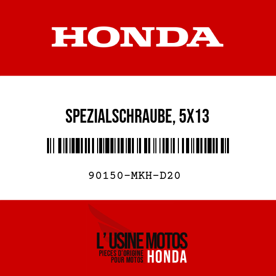 image de 90150-MKH-D20 SPEZIALSCHRAUBE, 5X13