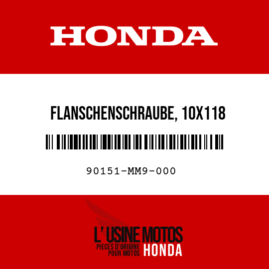 image de 90151-MM9-000 FLANSCHENSCHRAUBE, 10X118