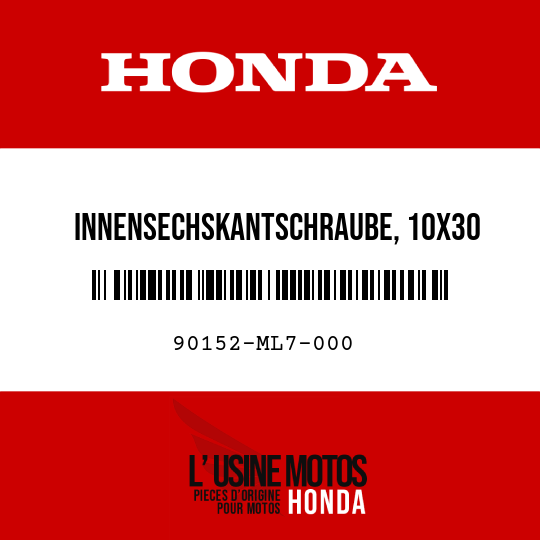 image de 90152-ML7-000 INNENSECHSKANTSCHRAUBE, 10X30