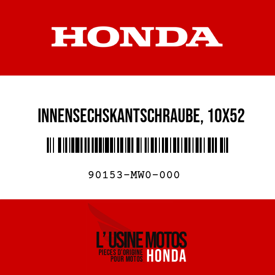 image de 90153-MW0-000 INNENSECHSKANTSCHRAUBE, 10X52