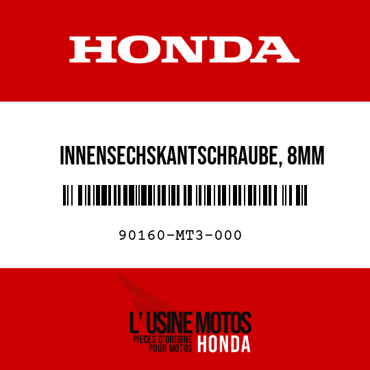 image de 90160-MT3-000 INNENSECHSKANTSCHRAUBE, 8MM