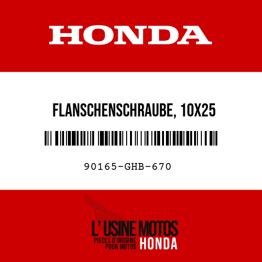 image de 90165-GHB-670 FLANSCHENSCHRAUBE, 10X25