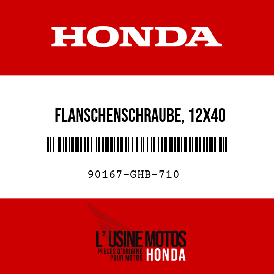 image de 90167-GHB-710 FLANSCHENSCHRAUBE, 12X40
