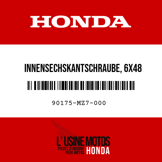 image de 90175-MZ7-000 INNENSECHSKANTSCHRAUBE, 6X48